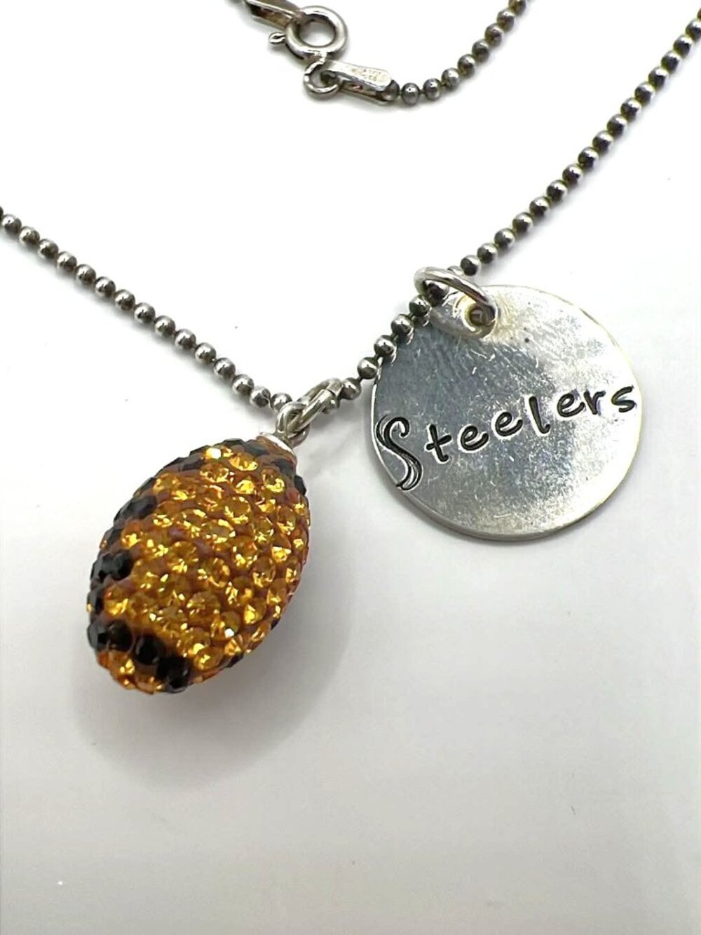 Sterling Silver 925 Italy Steelers Pendant Necklace
